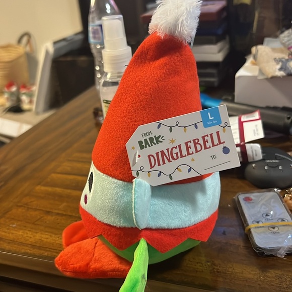 NWT Bark Box Elf Dog Toy Ball Inside Plush Squeaks - Size: Large - Christmas - Picture 2 of 6